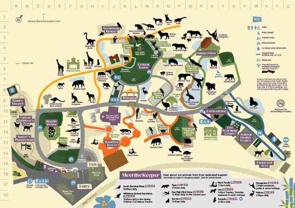 Adelaide Zoo Map